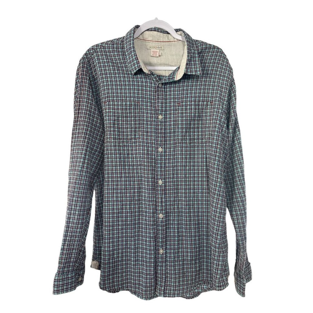 Carbon 2 Cobalt Mens‎ Seersucker Long Sleeve Multi Color Button Up Shirt Size L